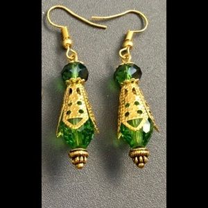 gold filigree crystal earrings